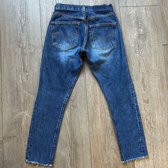 Reformation Reworked Vintage Levi’s Blue High Waisted Straight Leg Jeans - Picture 3 of 6